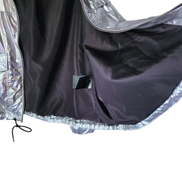 Silver Y2K Galactic Rain Jacket Size XL NWOT - Picture 8 of 9